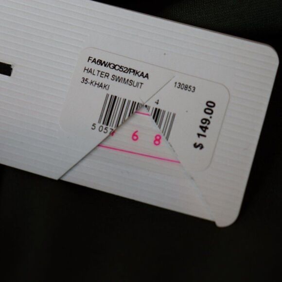 Ted Baker Pikaa Khaki Green Halter Swimsuit Size 10 New - Picture 10 of 11